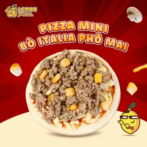 Hình ảnh Pizza Bò Itali, Phô Mai 10cm Mini (Kèm Sốt Tương)