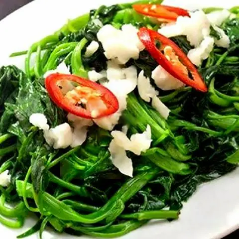 Hình ảnh Rau lang - rau muống xào tỏi