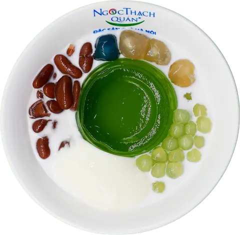 Hình ảnh Rau câu lá nếp đậu đỏ trân châu