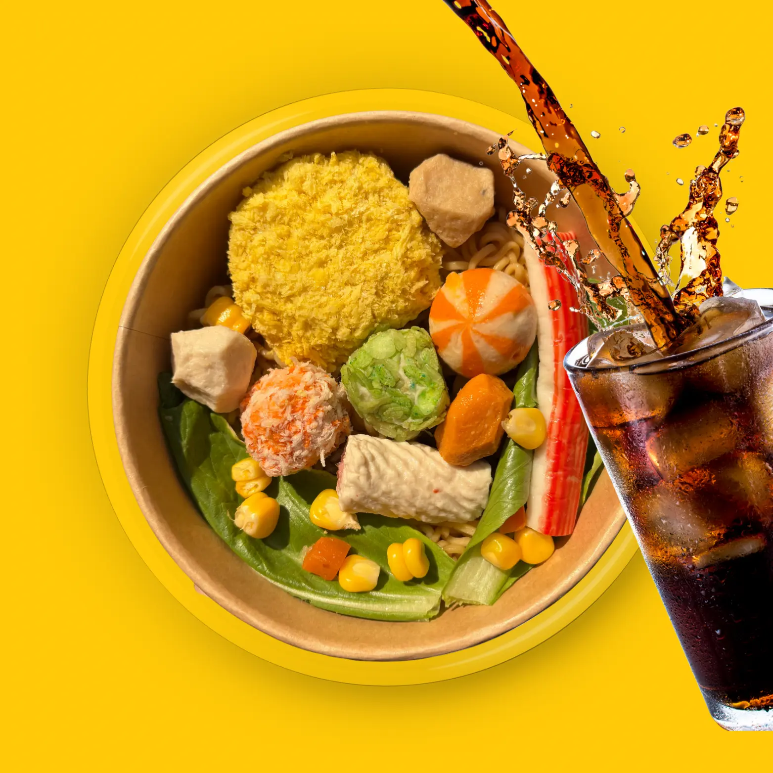 Hình ảnh Combo Mì Viên Chiên + 1 Chai Pepsi/Coca