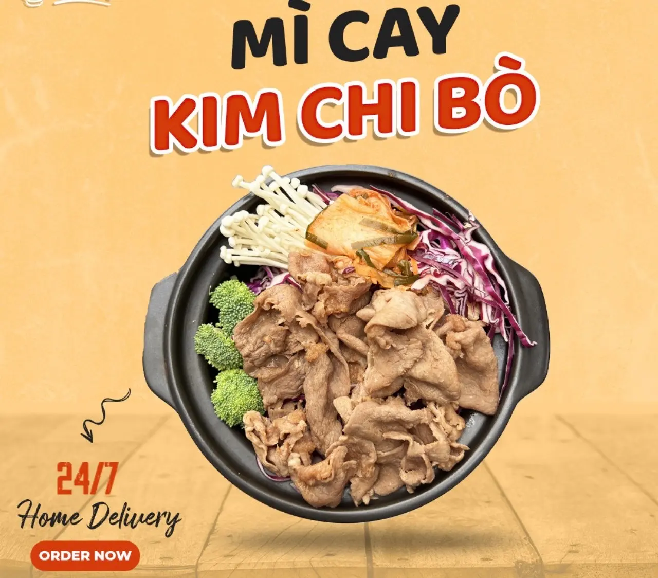 Hình ảnh Mì Cay Kim Chi Bò Tái