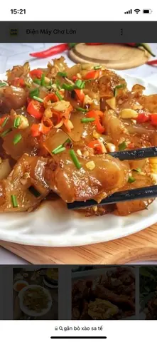 Hình ảnh Gân bò xào sa tế