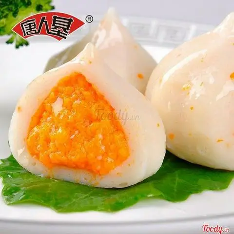 Hình ảnh Bánh bao nhân trứng cá hồi chiên