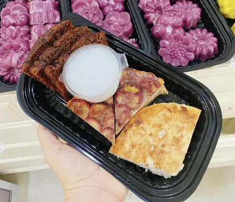 Hình ảnh bánh chuối hấp - khoai tím hấp