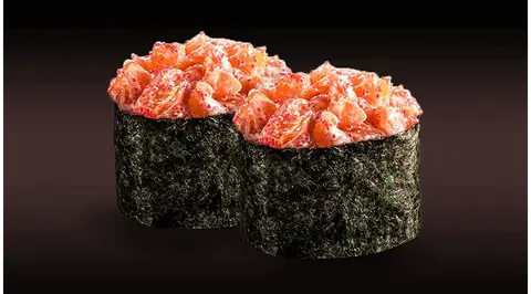 Hình ảnh Sushi cá hồi sốt cay