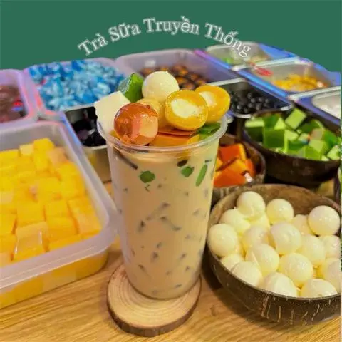 Hình ảnh Trà sữa truyền thống full topping