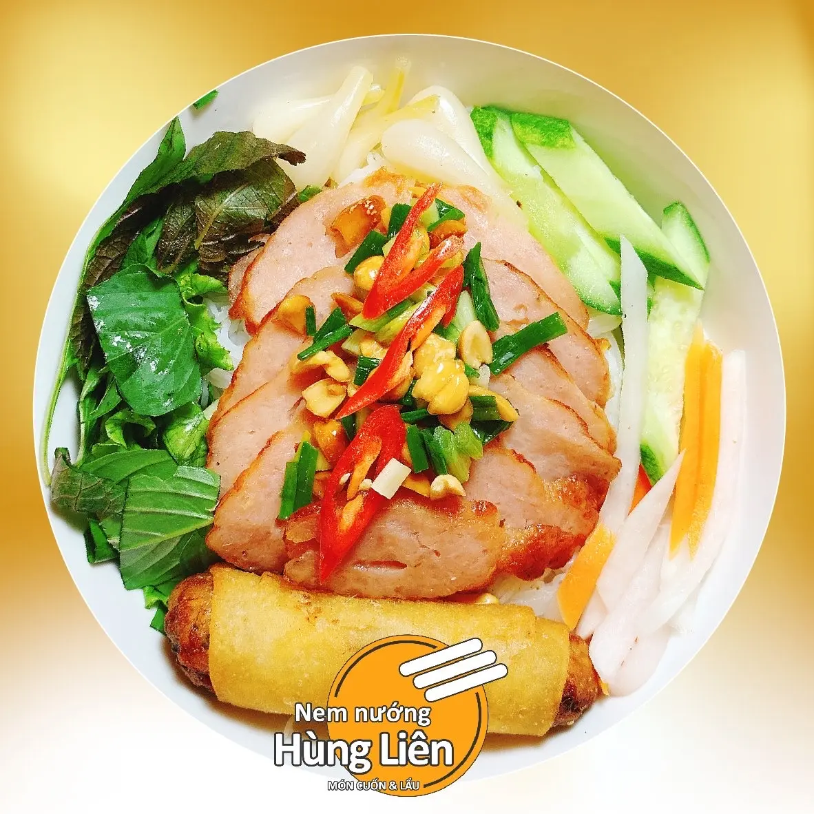 Hình ảnh Bánh hỏi nem nướng chả giò