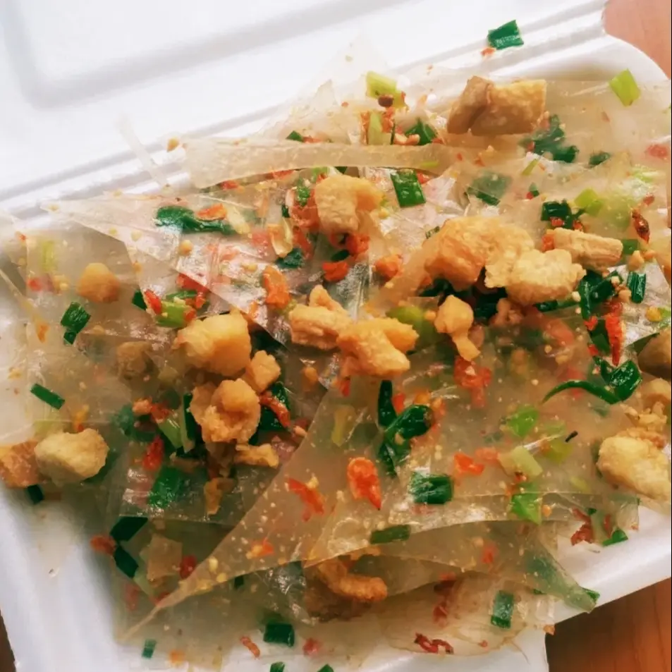 Hình ảnh Bánh Tráng Mỡ Hành Tóp Mỡ Trộn Sẵn - 1 Phần