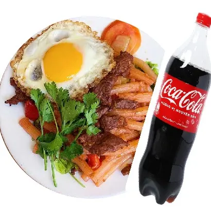 Hình ảnh Combo Nui Xào Bò - Trứng Ốp La - coca