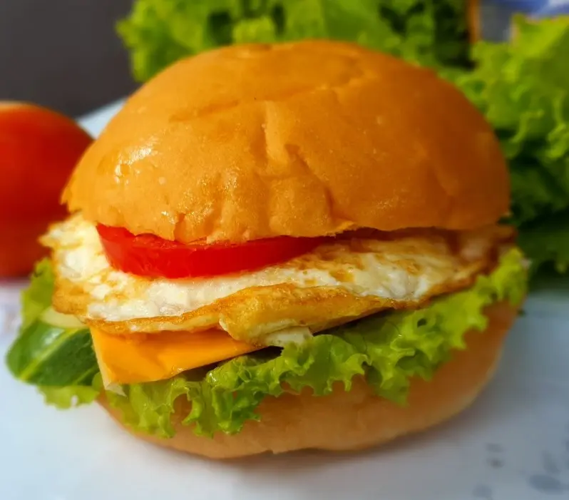 Hình ảnh Hamburger Trứng + Phô Mai Lát