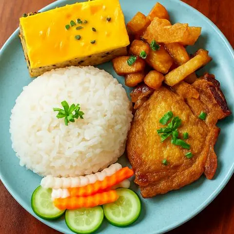 Hình ảnh Cơm Sườn + Ba Rọi Nướng + Chả Hấp ⭐️