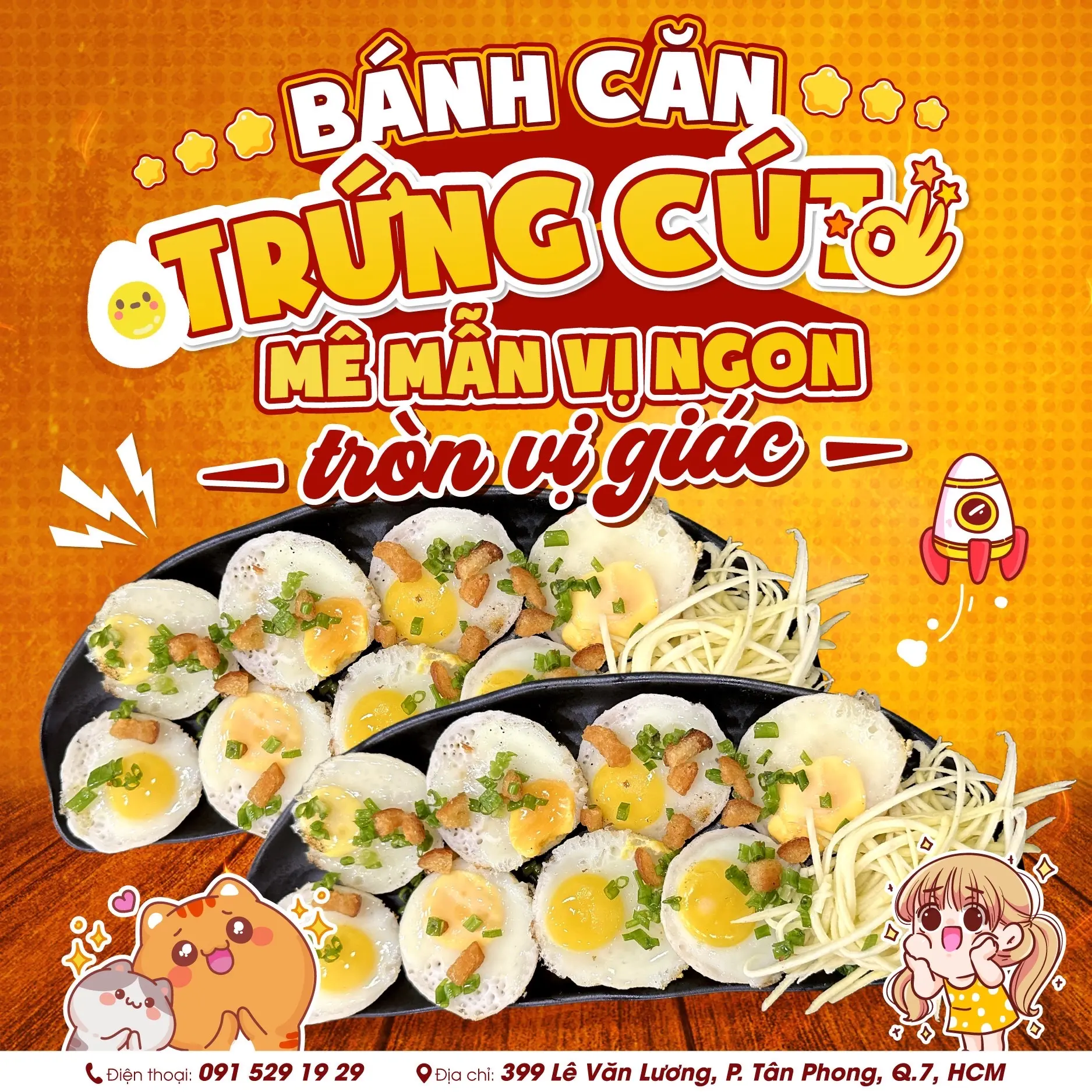 Hình ảnh Bánh căn trứng cút