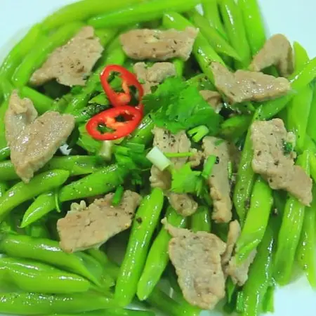 Hình ảnh Cơm đậu que xào thịt +canh