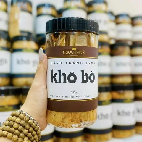 Hình ảnh Bánh tráng trộn sa tế bò cao cấp - hủ 250g