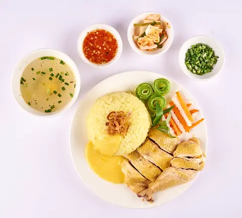 Hình ảnh Cơm gà ta luộc góc tư