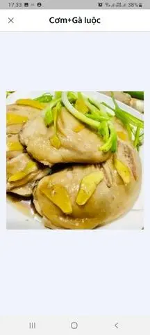 Hình ảnh cơm+gà luộc