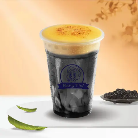 Hình ảnh Sữa tươi trân châu bóng đêm kem trứng