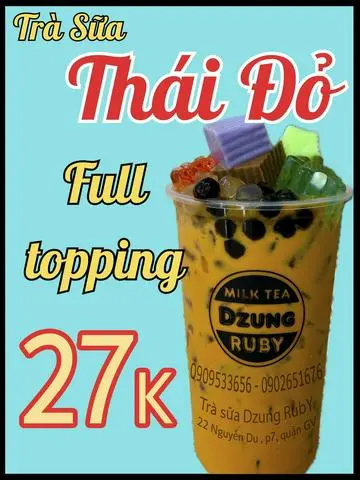 Hình ảnh thái đỏ full topping