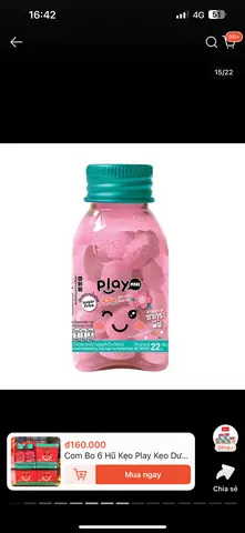 Hình ảnh Kẹo Play More vị Đào