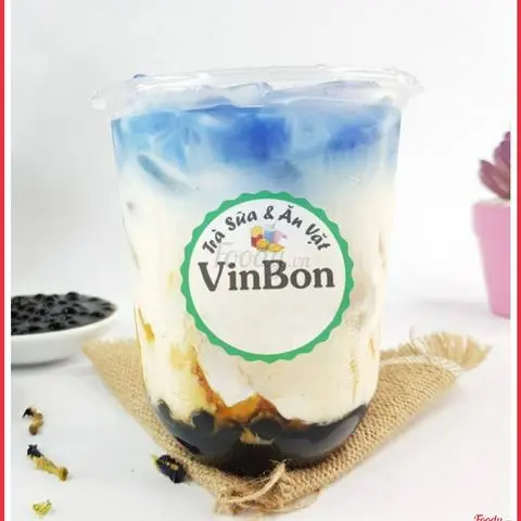 Hình ảnh Sữa tươi trân châu đường nâu hoa đậu biếc