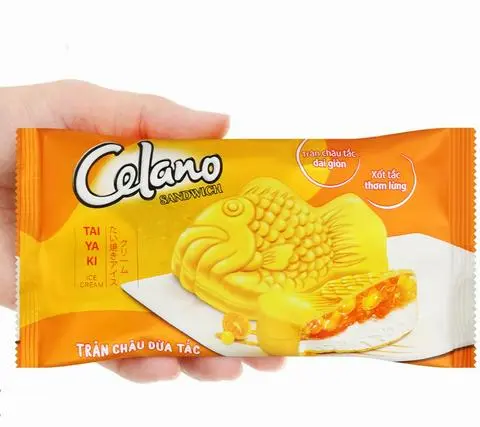 Hình ảnh Kem Bánh Cá Có Trân Châu Dừa Tắc Taiyaki Sandwich Celano Chính Hãng 100Ml