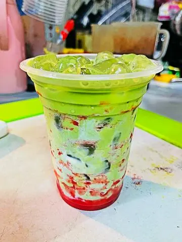 Hình ảnh Matcha Latte Dâu Ly Khổng Lồ 800ml