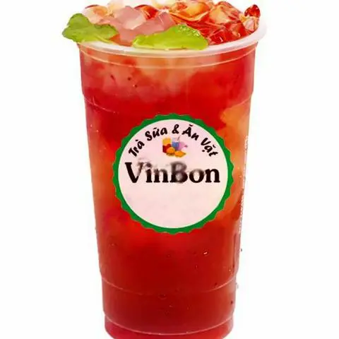 Hình ảnh Hồng trà dâu thạch trái cây (Size 700ml)