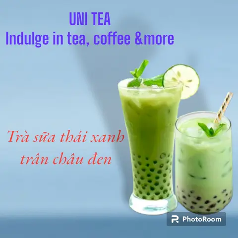 Hình ảnh Trà sữa Thái xanh trân châu đen