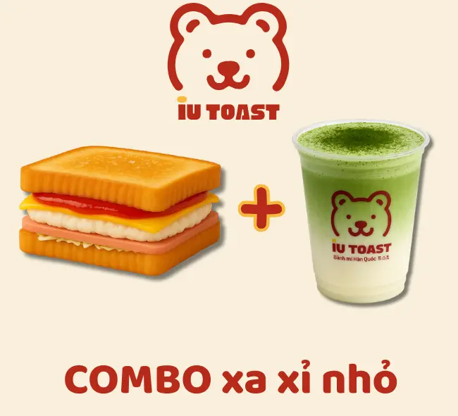 Hình ảnh Combo xa xỉ nhỏ =Toast Tôm (bánh mì Tôm) + matcha latte