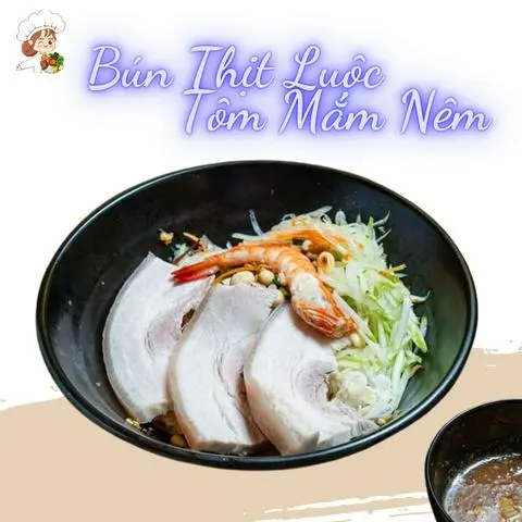 Hình ảnh Bún Thịt Luộc + Tôm, Mắm Nêm
