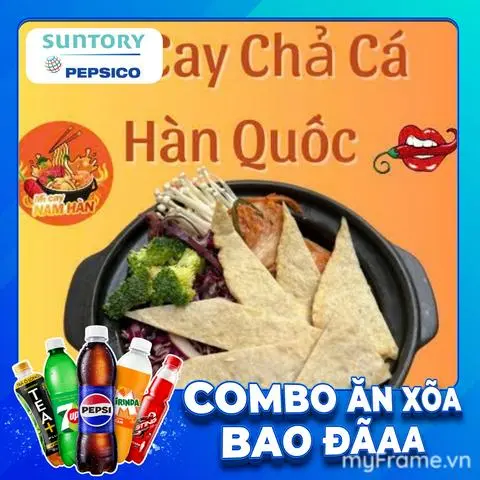 Hình ảnh Combo Mì Cay Chả Cá Hàn Quốc + nước ngọt SPVB