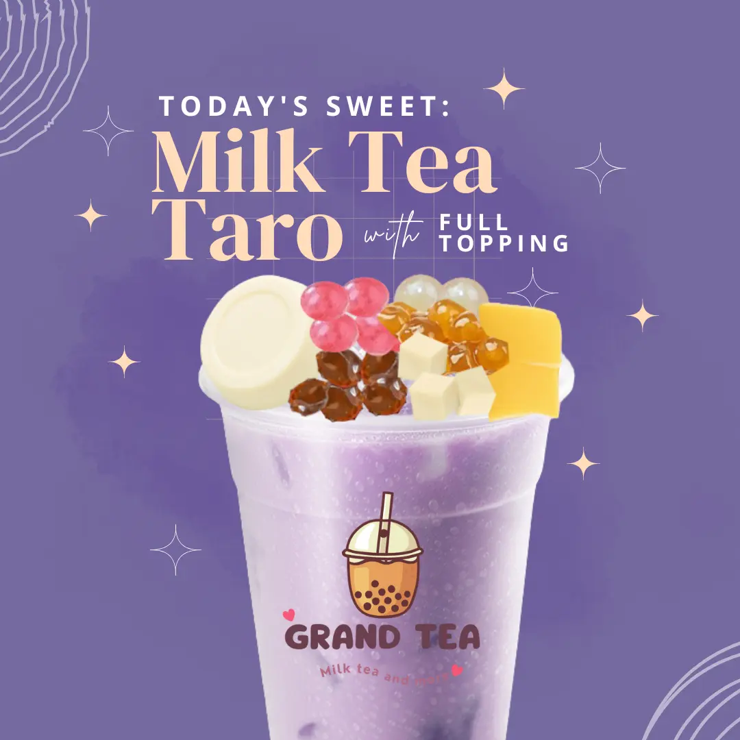 Hình ảnh Trà Sữa Khoai Môn Full Topping/Taro Milk Tea with Full Topping