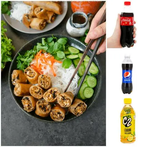 Hình ảnh Bún chả giò - Coca chai/ Pepsi/7up