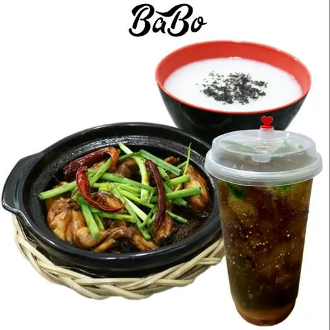 Hình ảnh 3 Ếch Singapore + 1 Cháo + 1 Cola Cherry Xí Muội