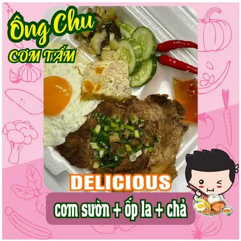 Hình ảnh cơm sườn chả ốpla
