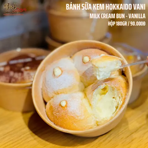 Hình ảnh Bánh kem sữa hokkaido vị vani - hộp 4 bánh