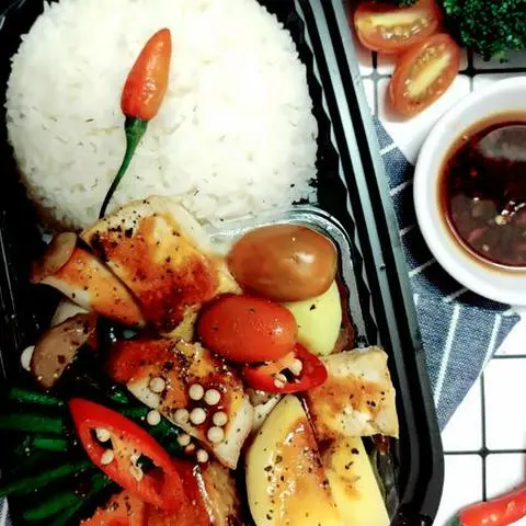 Hình ảnh Cơm rau củ kho thập cẩm - braised vegetable with tofu skin