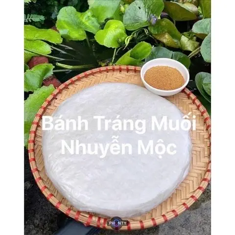 Hình ảnh Combo Bánh Tráng Phơi Sương Nguyên Xấp(500gr Bánh + 30gr Muối )
