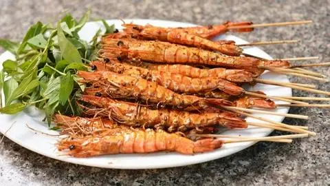 Hình ảnh tôm nướng mọi 