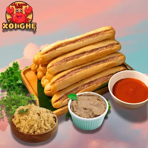 Hình ảnh Bánh Mì Que Pate + Chà Bông
