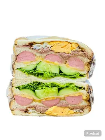Hình ảnh Sandwich 2: Trứng + Xúc xích ( 2 bánh )