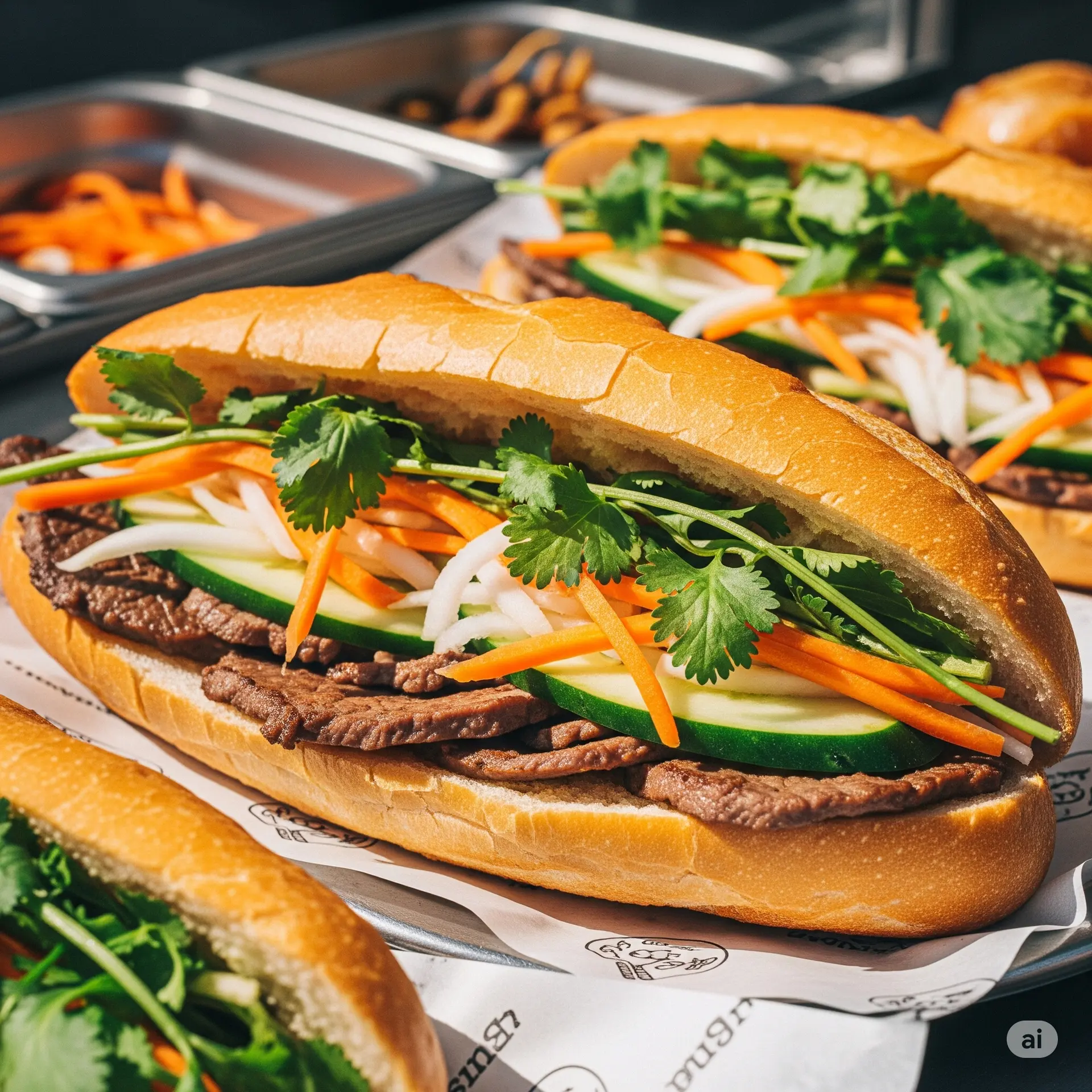 Hình ảnh Bánh Mì Bò Đặc Biệt - Sốt tiêu đen