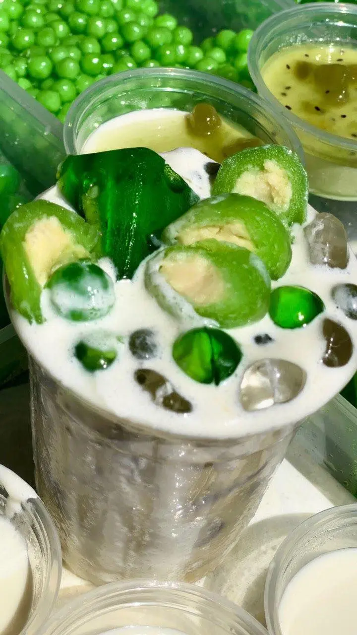 Hình ảnh Trà sữa Olong trân châu olong + phô mai tươi