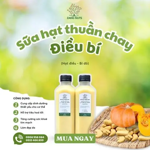 Hình ảnh Sữa Hạt điều mix Bí ngô