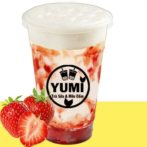Hình ảnh Trà Sữa Dâu Tươi Dầm Kem Cheese (Size 700ml)