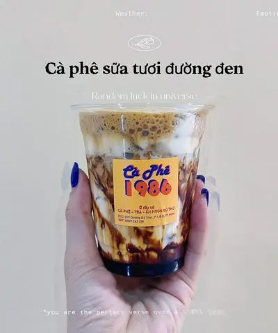 Hình ảnh Cà phê sữa tươi đường đen 