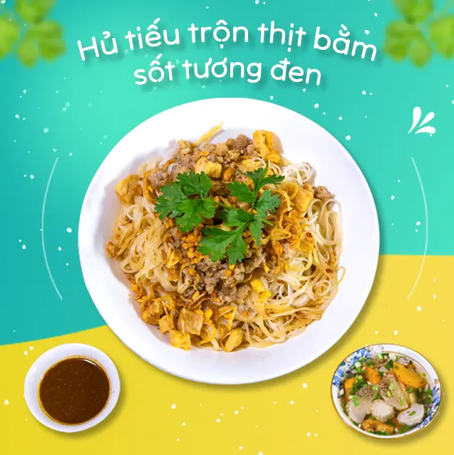 Hình ảnh Hủ tiếu trộn thịt bằm sốt tương đen Gia Lai 