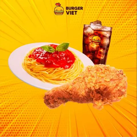 Hình ảnh Mì ý Gà + Burger tùy chọn + Coca
