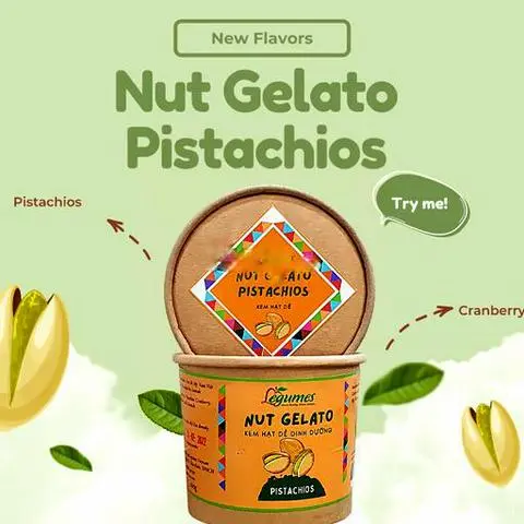 Hình ảnh Nut gelato pistachios and cranberry - kem hạt dẻ và cranberry
