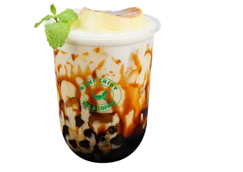 Hình ảnh sữa tươi Flan trân châu đường đen